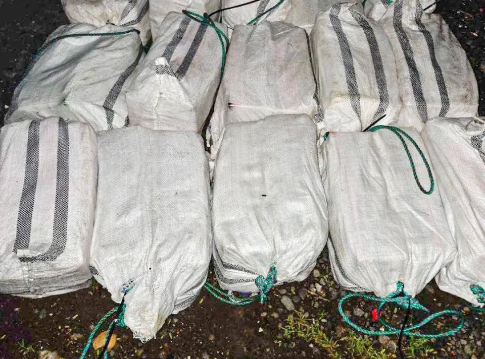 Cocaine seized from a narco-submarine in the Caribbean Sea. 