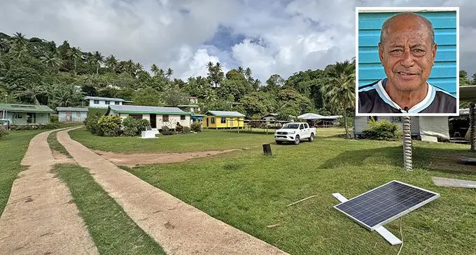 Daliconi Village, Vanuabalavu. INSET: Daliconi Village elder Jione Kali. Photos: Asenaca Ratu