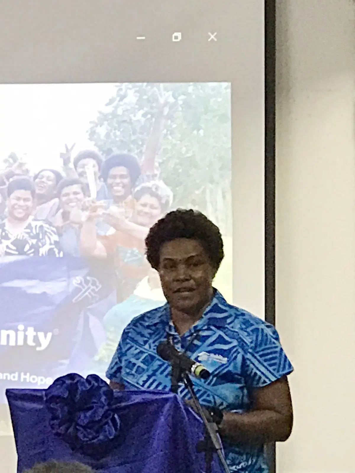 Habitat for Humanity Fiji carpenter, Maria Dau at the Launch of “She Fixes It” campaign on October 7, 2025. 