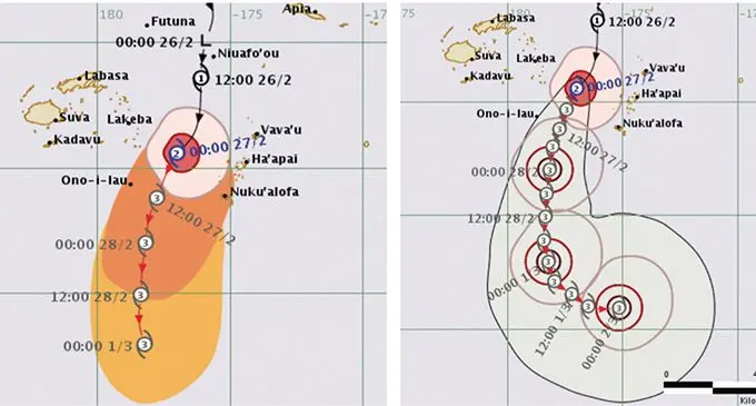 Tropical Cyclone Threat Track Map