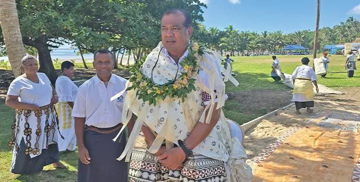 Ratu Tevita Uluilakeba Mara during the traditional installation ceremony on July 8, 2025.