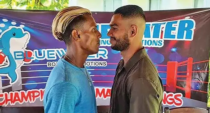 Ubbayd Haider (right) will fight Mohammed Ali on March 2 at the FMF Gymnasium in Suva. Photo: Bluewater Boxing Promotion
