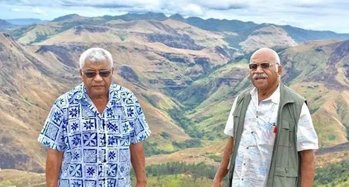 The late Anasa Vocea (left) with Opposition leader Sitiveni Rabuka.