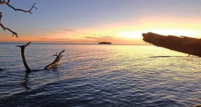kavewa island at sunset