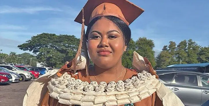 Leanne Cavu after her graduation at the University of the South Pacific.