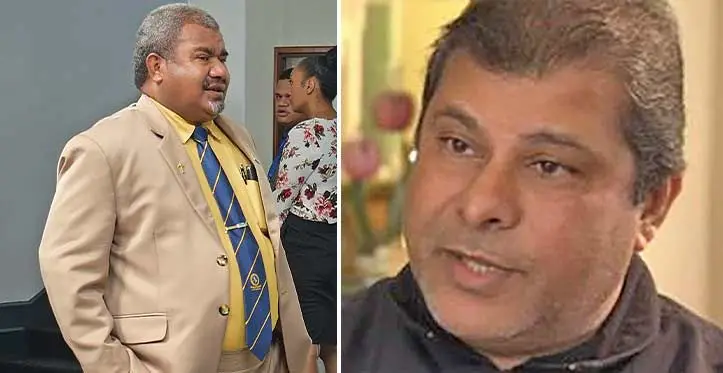 Minister for Youth and Sports, Jese Saukuru and Former Sports Minister, Rajesh Singh.