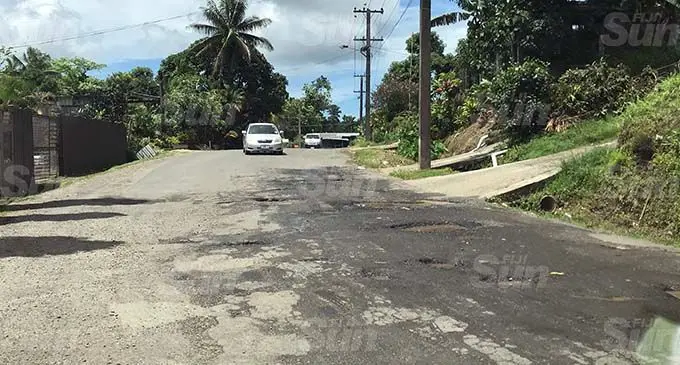 Potholes in Naveiwakau Road in Nasinu. Photo: Kelera Sovasiga