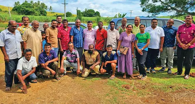 Second row-seventh from left: Minister for Sugar and Multi-Ethnic Affairs, Charan Jeath Singh, with sugarcane farmers in Macuata on April 28, 2024. Photo: Sampras Anand