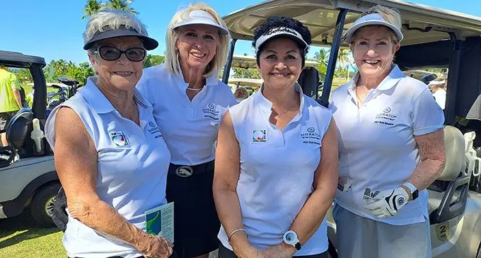 From left: Women golfers Sue Taylor, Sally Ussher, Rachale Sanders and Diana Clark at Denarau on August 16, 2022. Photo: Waisea Nasokia