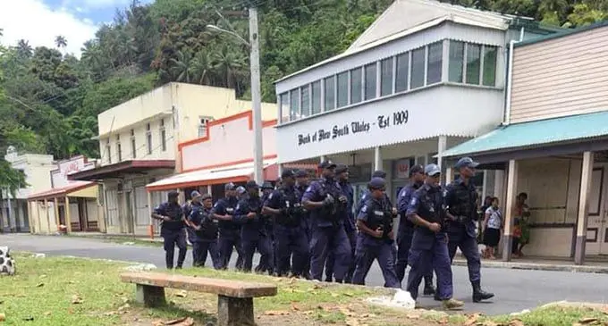 Police Special Response Team (SRU) is now in Levuka providing back-up. Photo: Joanne Bole