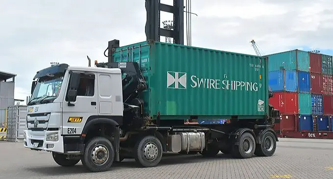 Swire Shipping container truck.