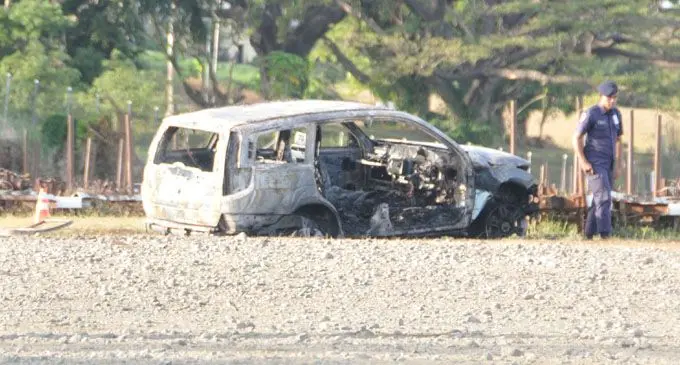 The vehicle which was found burnt at FSC Grounds in Lautoka last year.  Photo: Kathrin Krishna
