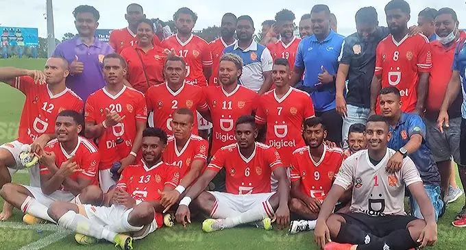 The Rewa football side after their DPL match against Nadi on December 19,2021. Photo: Simione Haravanua