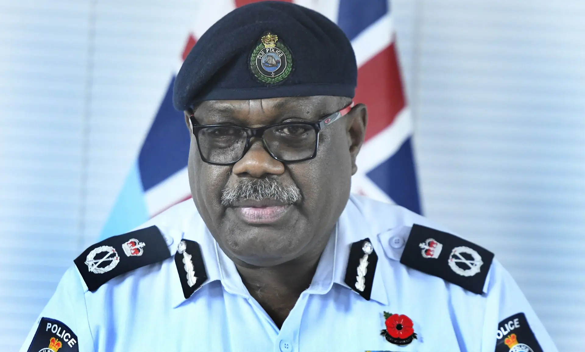 Commissioner of Police Rusiate Tudravu during a press conference on October 9, 2025.