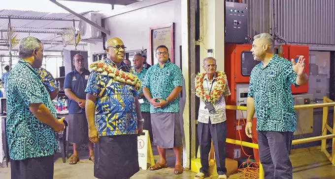 Minister for Cooperatives, Manoa Kamikamica (second from left), tours Nature’s Way Cooperatives facility in Na