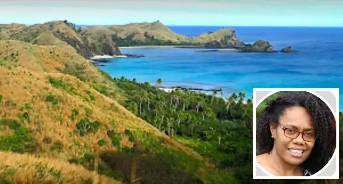 Executive director for Fiji Council of Social Services, Vani Catanasiga (inset), is one of the youngest leaders in the social work space. Above: An island in the Yasawa group.