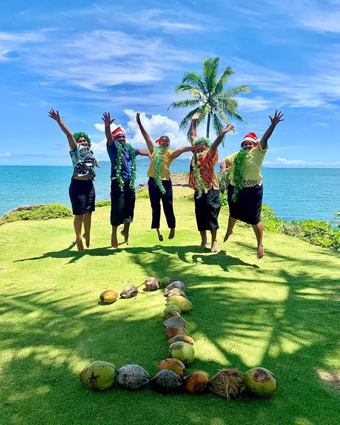 Just a day before Christmas, The Pearl South Pacific Resort took this amazing picture of its staff. Photo: The Pearl South Pacific Resort