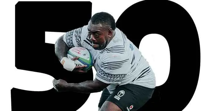 Vodafone Flying Fijians tighthead prop, Manasa Saulo. Photo: FRU Media