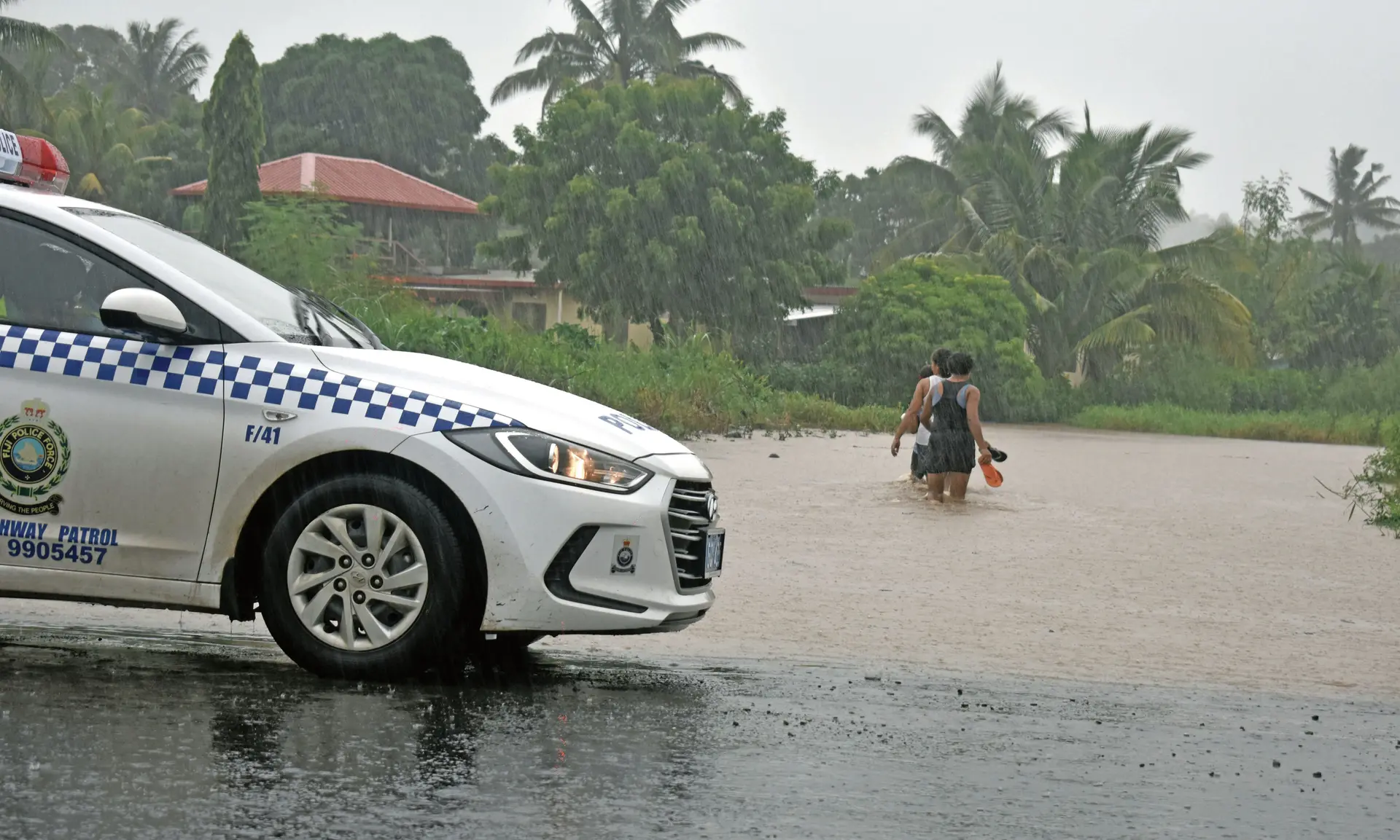 Flood waters in Transmitter Road in Malolo, Nadi on 10 February 2018. Photo: Arieta Vakasukawaqa