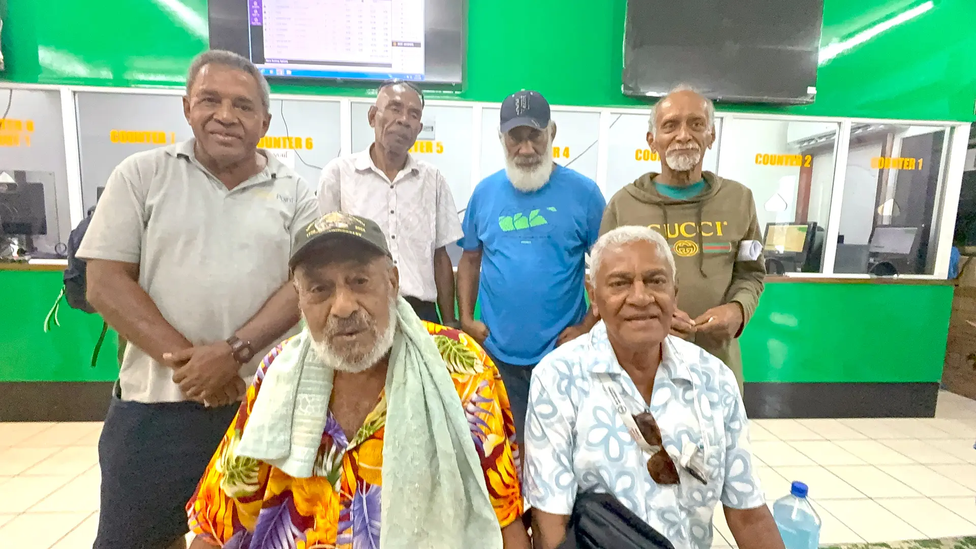 Watisoni Mudu (seated right) with friends who knew the late Ratu Epeli Nailatikau.