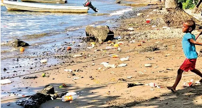 Rubbish scattered along the beach after the Wairiki 7s Tournament in Taveuni on December 11, 2021. Photo: Jone Waitati