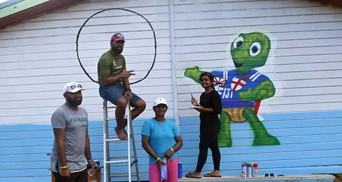 Aruka Fiji volunteers at John Wesley Primary School in Raiwaqa.