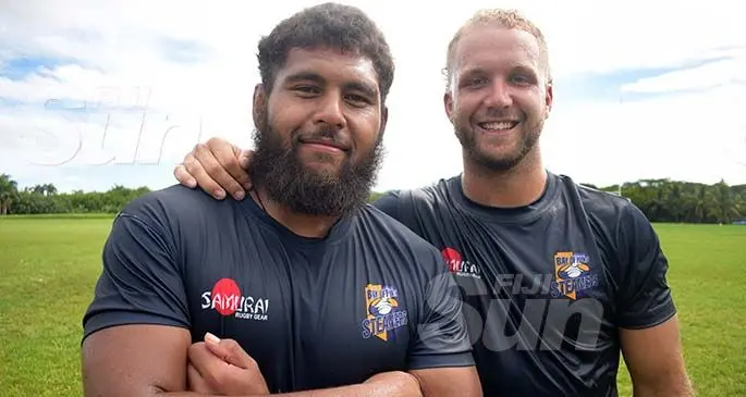 Haeriti Hetet (left), with James Little of the China Lions at Bidesi Park in Suva on March 13, 2020. Photo: Ronald Kumar