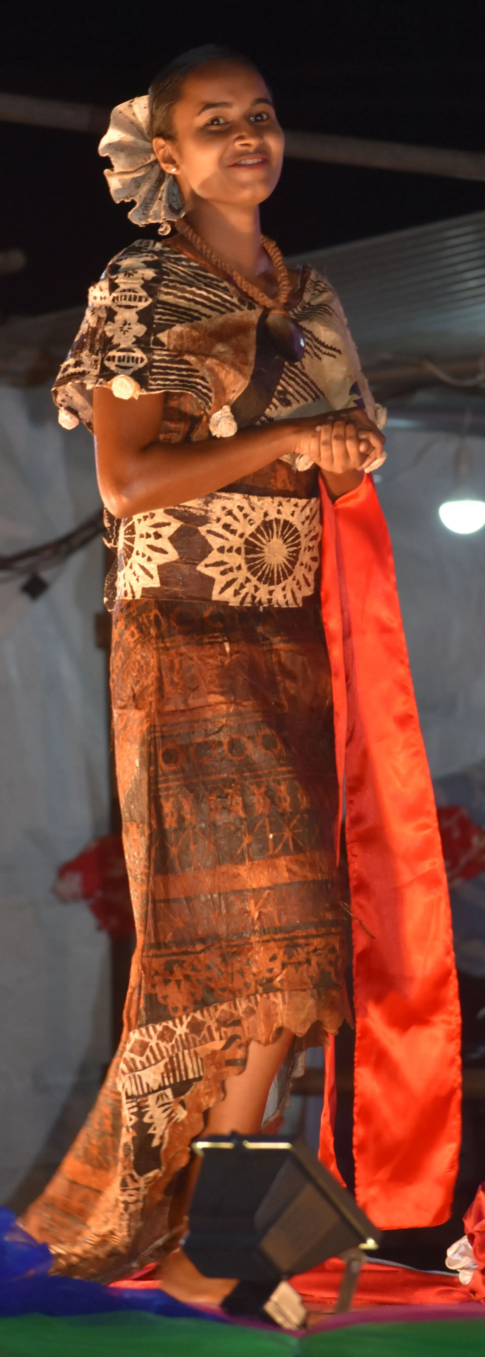 Miss Tukavesi Archana Chetty vying for Miss Digicel Duavata Northern Crime Prevention Carnival at Subrail Park in Labasa dressed for Bula night on July 2,2019. Photo:Shratika Naidu