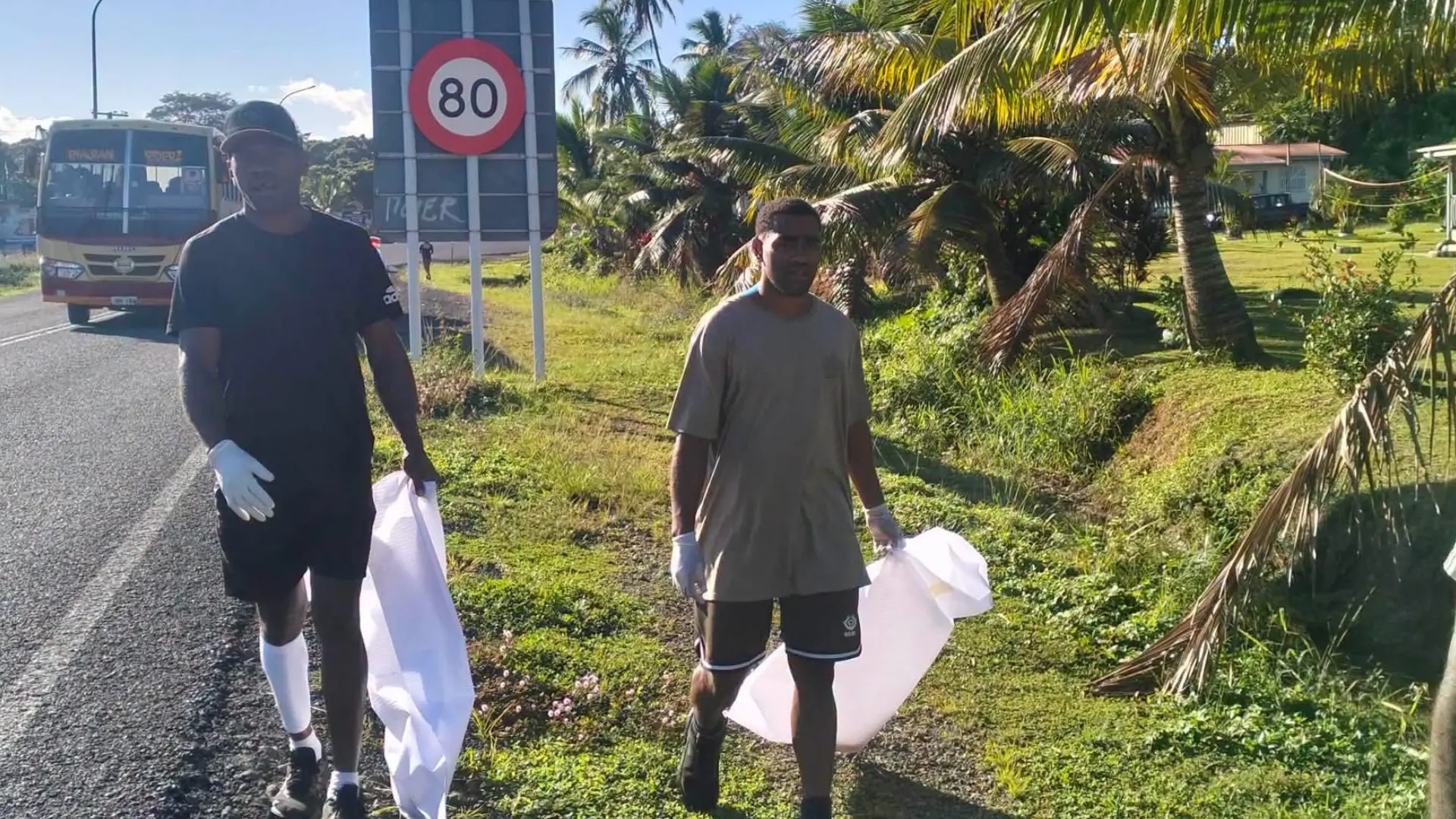 Northland rugby players on clean-up campaign