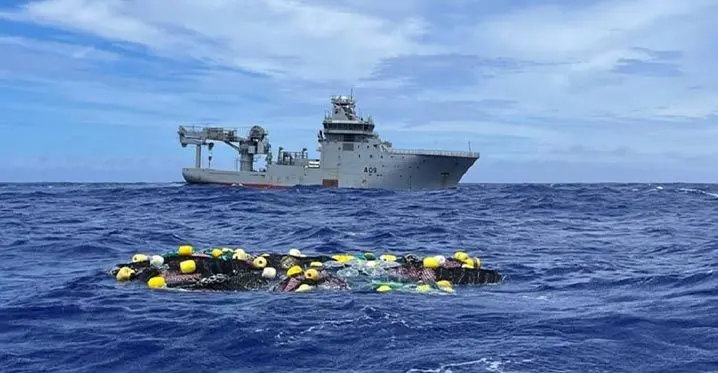 The cocaine (near camera) was intercepted in the Pacific Ocean. Photo: NZ Police