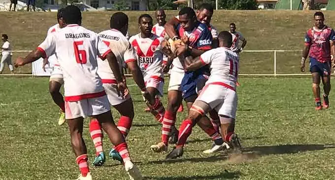 Sabeto Roosters in control against Saru Dragons during the Vodafone State Cup match.Photo: Waisea Nasokia 