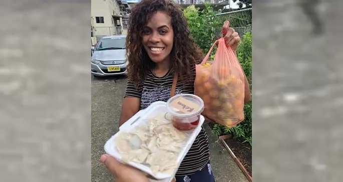 Losalini Loga trades wontons for kumquats, on the Facebook page Barter for Better Fiji.