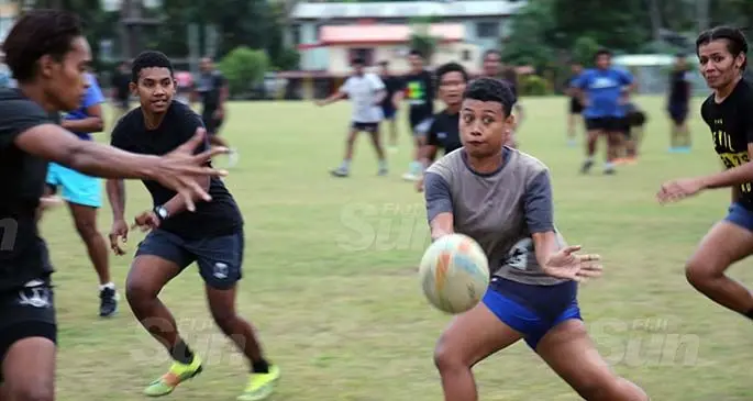 Naitasiri’s Amerita Naikosivo flips a pass during the team’s trainning session at the Marist Brothers High School grounds on July 20,2020. Photo: Sereana Salalo