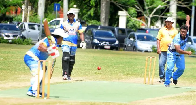 Komo bowler, Laisa Koroi against Suva Crusaders during Easter cricket championship quarter final at Albert Park on April 7, 2021. Photo: Ronald Kumar.