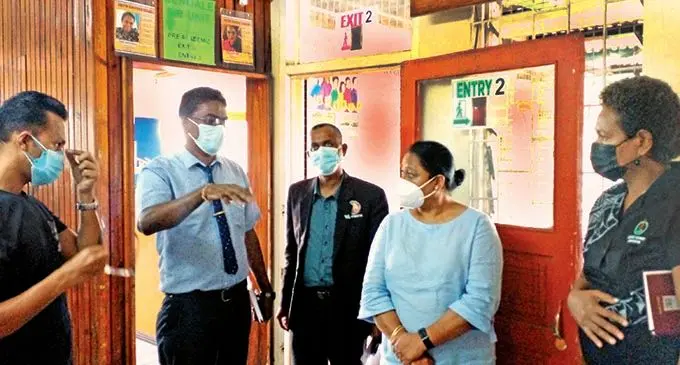 The Minister for Education, Heritage and Arts Premila Kumar with staff of Ba Special School during her visit to the school on January 13,2022. Photo: Salote Qalubau