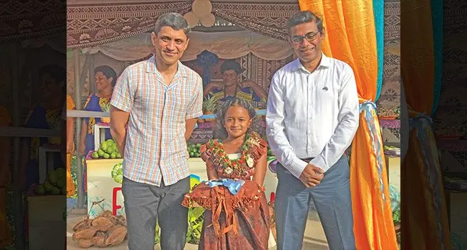 Permanent Secretary for Commerce Shaheen Ali and India High Commissioner Shri Karthigeyan after the commissioning of the Nananu Standardised Roadside Stall in Tailevu on September 16, 2022. Photo: Nacanieli Tuilevuka