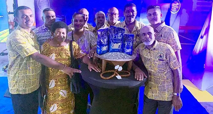 Salina Miller (fourth from left) with her colleagues at the Sugars of Fiji launch.