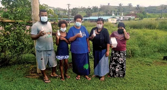 Families were assisted by a Non-government organisation, We-Fiji with sanitiser packs at Valebasoga, outside Labasa on January 24, 2022. 