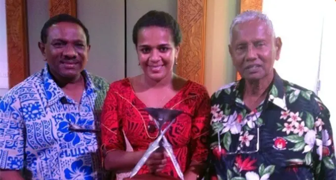 From left: The late Reddy Group director Finance and Property (Fiji) Giyananand Naidu, Tanoa Plaza General Manager and Group Sales Executive Mere Rakoroi with Reddy Group chairman Yanktesh Permal (YP)Reddy.