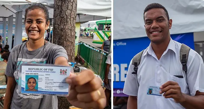 From Left; Sulueti Luvu and Peni Tuikubulau registered at the Suva Bus Stand on October 31, 2022. Photo: Leon Lord