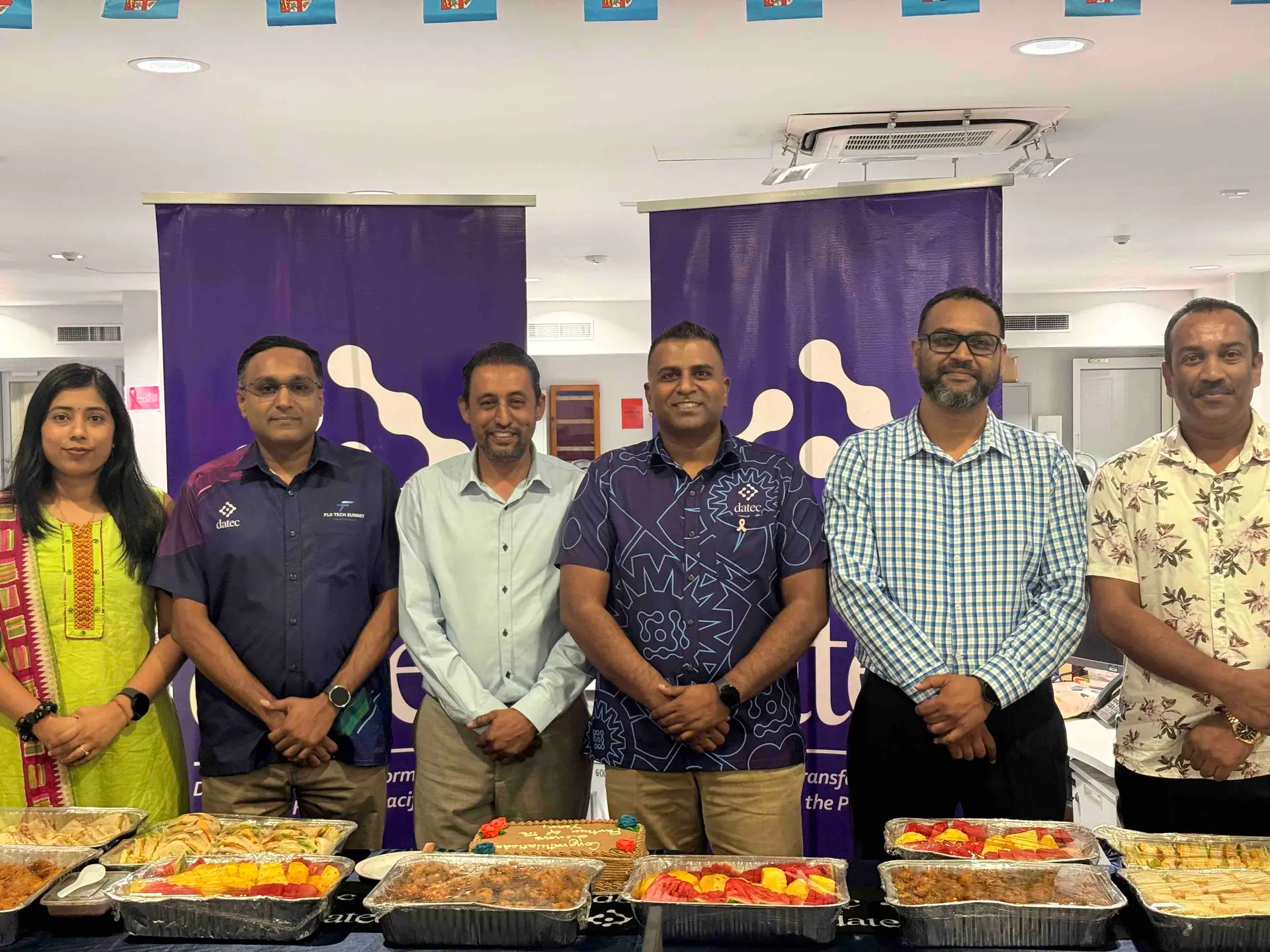 Head of Human Resources ( Anurashika Prasad), Head of digital solution (Asheel Singh) , Chief Operating Officer ( Veer Sharma), Chief Executive Officer (Vinit Nand), Head of IT (Ronald Sharma),Head of Sales, Public Enterprise (Anand Sharma). Photo: Asenaca Ratu