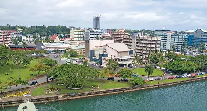 Aerial view of part ofthe capital city of Fiji, Suva.