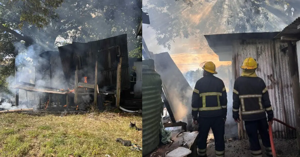 The outdoor kitchen, measuring about 6 feet by 11 feet, belonged to the Ministry of Agriculture and was not insured. Damage is estimated at $5,000.