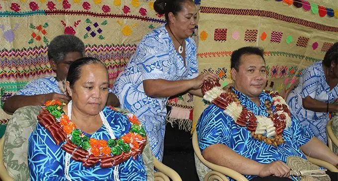 Pacific Theological College Principal-Elect Rev. Dr. Upolu Luma Vaai (right) with wife Tuamasaga Vaai following the induction ceremony on February 8, 2019. Photo: Ronald Kumar.