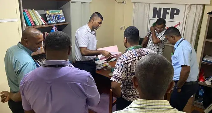 Police raided the National Federation Party headquarters in Tamavua on Tuesday night.  
