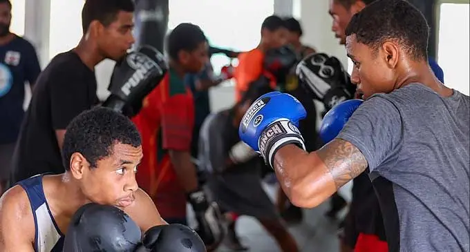 The Fiji Amateur Boxing Association (FABA)  national youth & junior squad during their training camp at the Commander Stan Brown boxing and fitness centre in Walu Bay, Suva on January 6, 2024. Photo: SEREANA SALALO