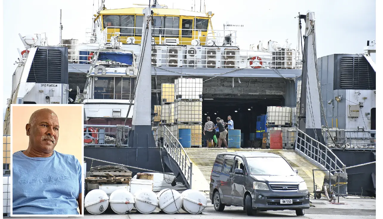 Goundar Shipping will suspend all vessel servicers from 30th of June.  (Inset: Managing director George Gourndar)