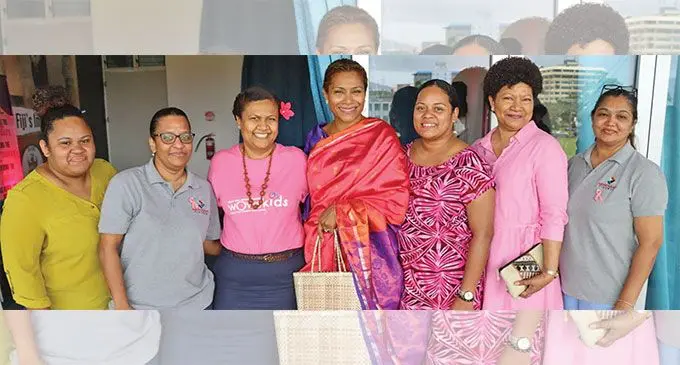 Minister for Women, Children and Social Protection Lynda Tabuya (fourth from left) with participants at a Fiji Cancer Society event in Suva