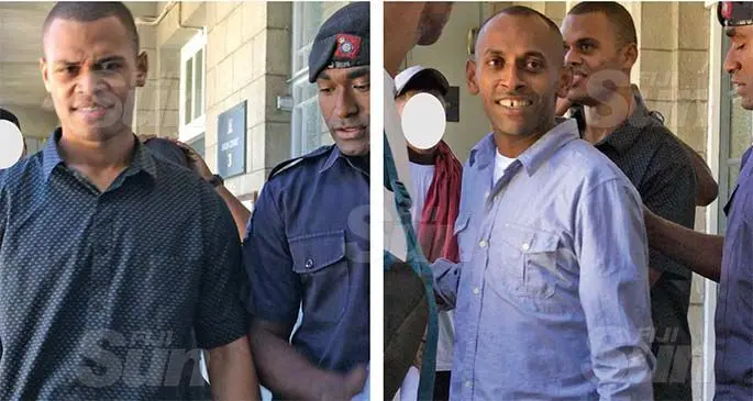 Tevita Badogo (left) and Eroni Bale outside the High Court. Photos: Ashna Kumar