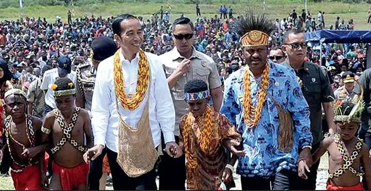 President of Indonesia Mr Joko Widodo in West Papua.